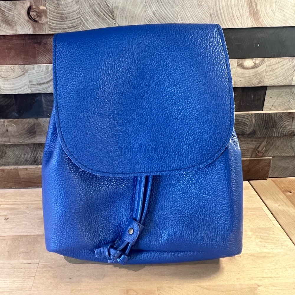 Portland Leather Goods Molino Blue bucket backpack,  new.